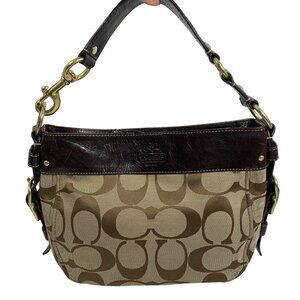 Coach 12657 Zoe Brown Signature Jacquard Hobo Shoulder bag